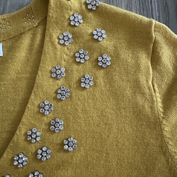 ZARA Yellow Embellished Cardigan - Picture 4 of 8